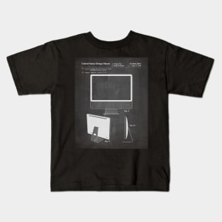 Imac Computer Patent - Apple Fan Tech Home Office Art - Black Chalkboard Kids T-Shirt